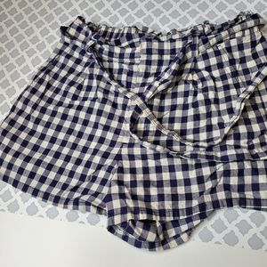 Express Navy Gingham shorts